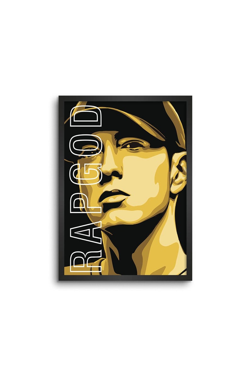 LAMRON Eminem RAPGOD Wall Decoration Art Framed Poster - Image 1