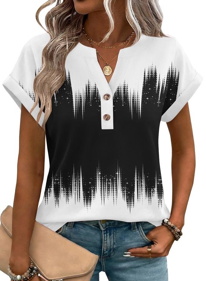 zeagoo Women Tops Summer Short Sleeve T Shirts V Neck Dressy Casual Work Blouses Fashion Boho Clothes S-3XL - Image 1