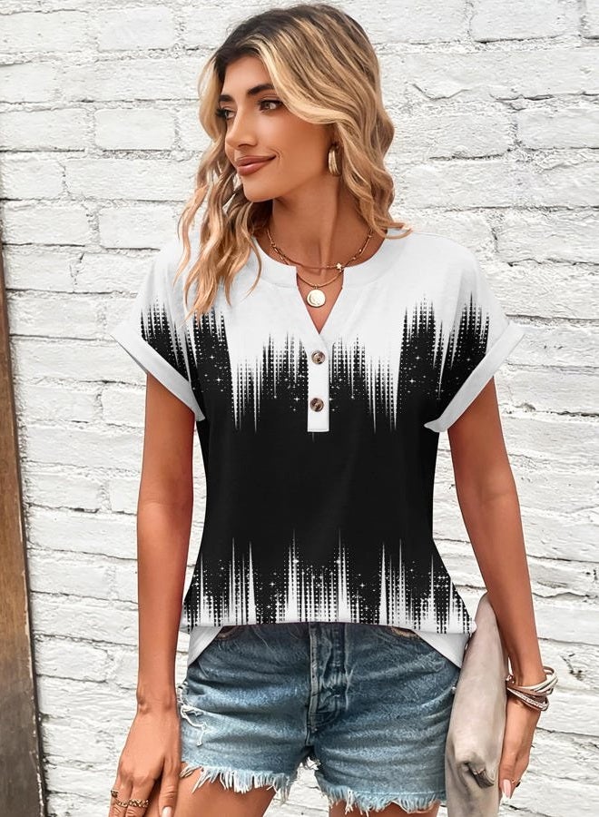 zeagoo Women Tops Summer Short Sleeve T Shirts V Neck Dressy Casual Work Blouses Fashion Boho Clothes S-3XL - Image 2