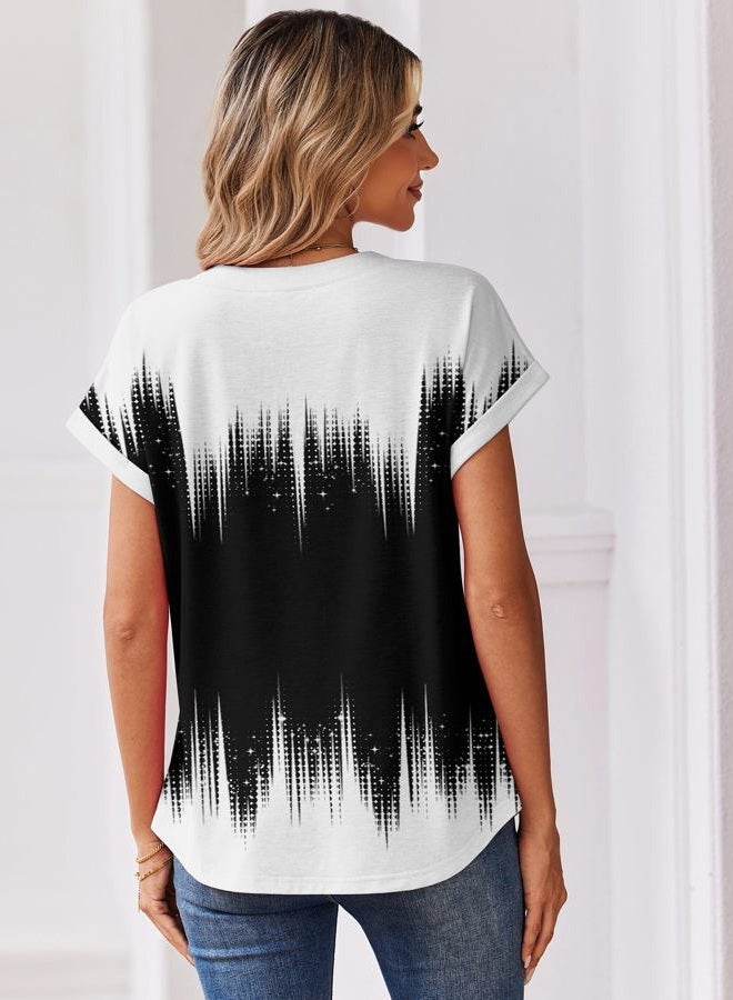 zeagoo Women Tops Summer Short Sleeve T Shirts V Neck Dressy Casual Work Blouses Fashion Boho Clothes S-3XL - Image 5
