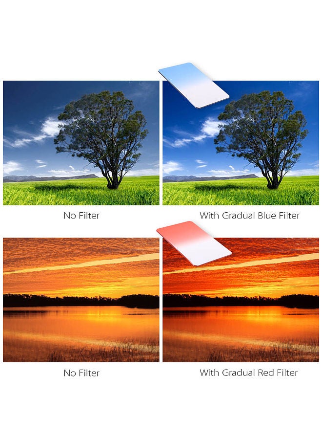 ANDOER 13pcs Square Gradient Full Color Filter Bundle Kit for Cokin P Series with Filter Holder + Adapter Ring(52mm / 58mm / 62mm / 67mm / 72mm ) + Storage Bag + Cleaning Cloth  - Image 3