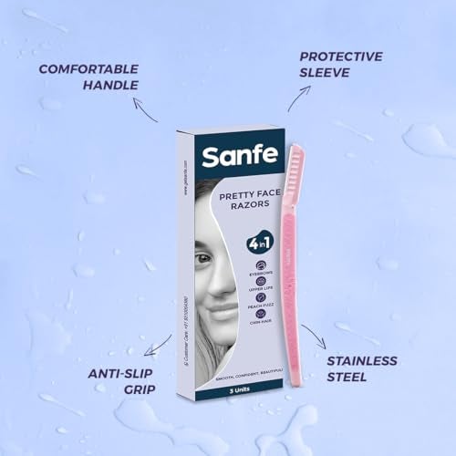 Sanfe Pretty Face & Eyebrow Razor | Pain-Free Facial Hair Removal | Precise, Reusable & Safe for Skin - Image 4