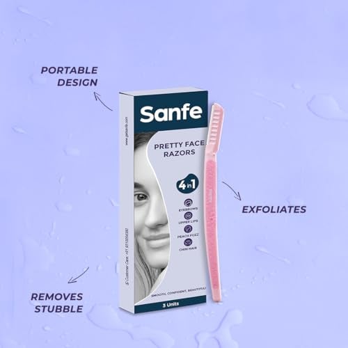 Sanfe Pretty Face & Eyebrow Razor | Pain-Free Facial Hair Removal | Precise, Reusable & Safe for Skin - Image 3