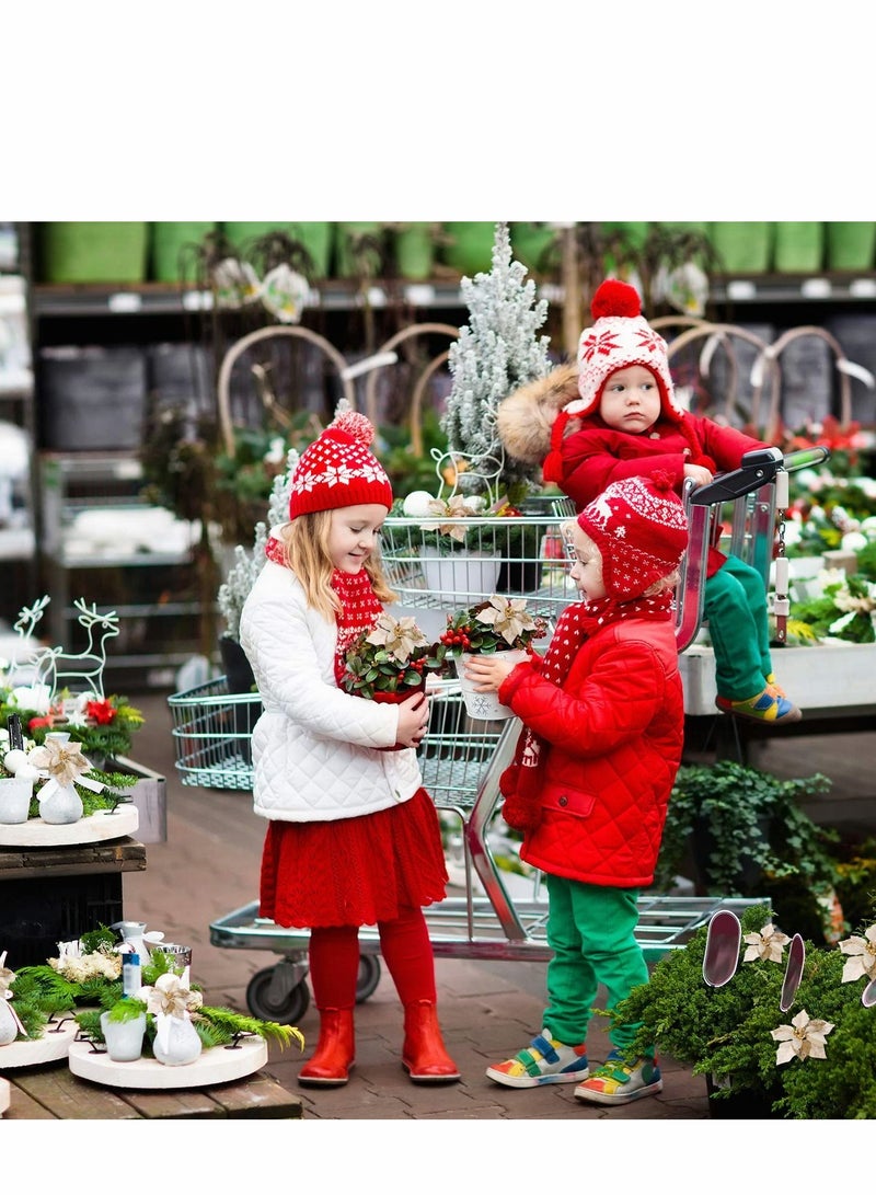 Excefore أزهار بوينسيتيا المزيفة اللامعة 36 قطعة زينة شجرة الزفاف وزينة رأس السنة (ذهبي) - Image 3