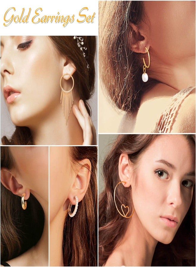 Thrilez 63 Pack of Jewelry Set for Women, Including 15 Pairs Fashion Earrings, 4 Pack Cute Necklaces, 13pc Aesthetic Bracelets/Anklets and 31pc Dainty Rings, Trending Gift for Ladies - Image 3