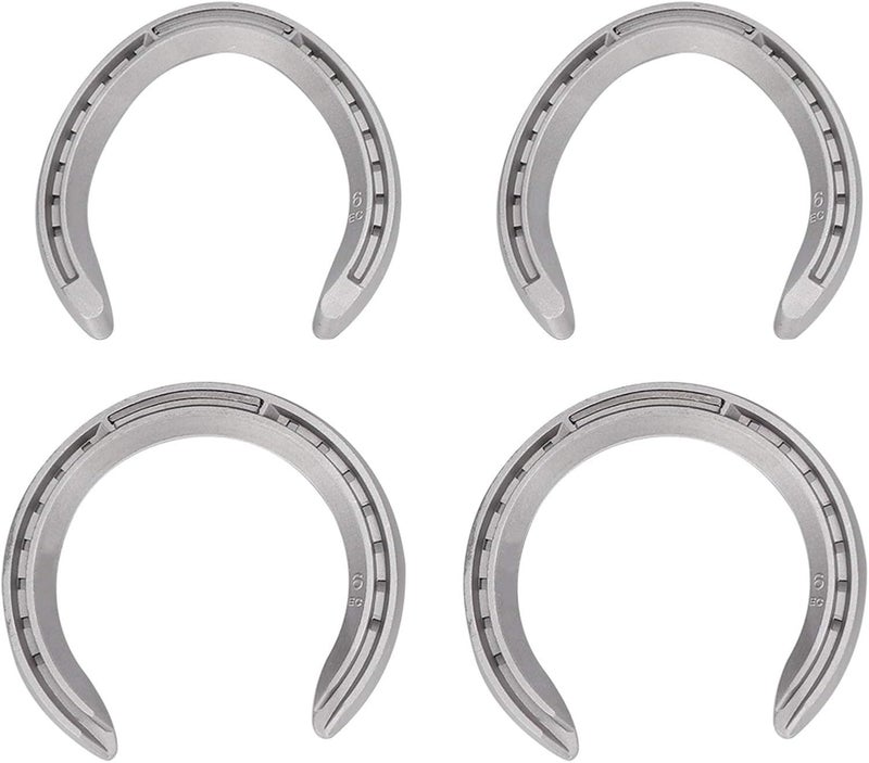 Fdit 4Pcs Aluminium Alloy Horseshoes Horse Riding Tool Equipment Accessories(3#) - Image 1