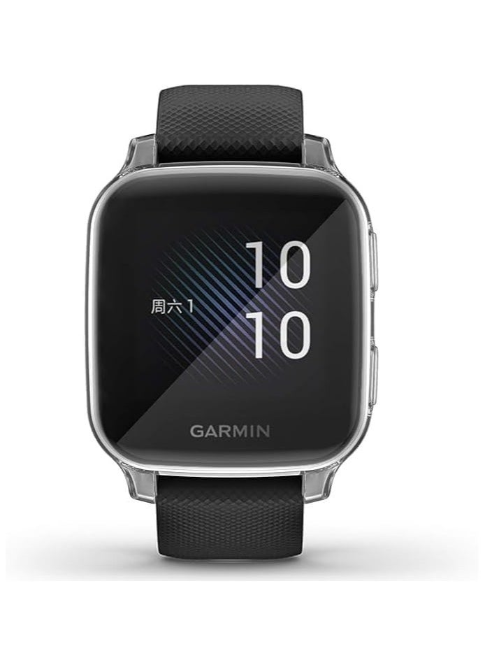 Compatible with Garmin VENO SQUARE MUSIC Waterproof Protective Case Soft TPU Plated All Around Scratch-Proof Screen Protector Cover for Garmin VENO SQUARE MUSIC (Clear)