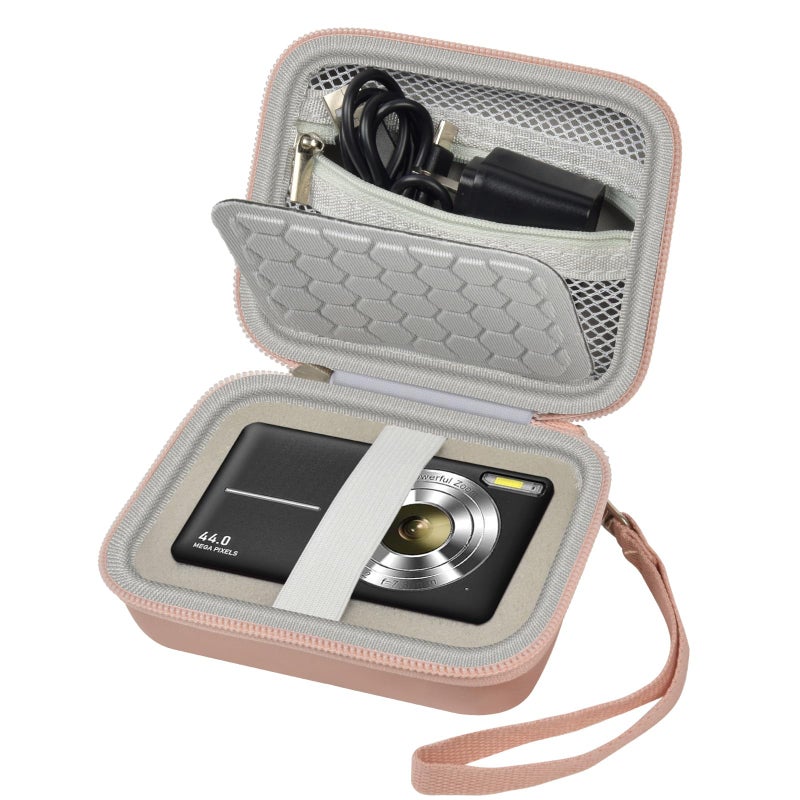 Comecase حقيبة حمل وحماية لكاميرا رقمية، AbergBest 21 ميغا بكسل 2.7" LCD قابلة للشحن HD / Kodak Pixpro / Canon PowerShot ELPH 180/190 / Sony DSCW800 / DSCW830 للسفر - وردي ذهبي - Image 1