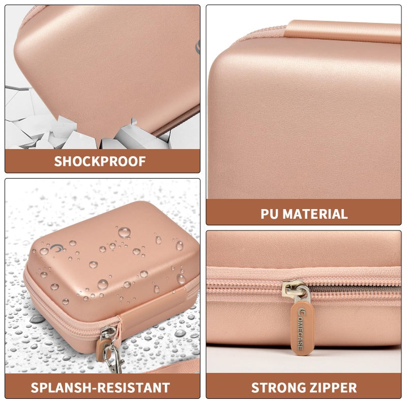 Comecase حقيبة حمل وحماية لكاميرا رقمية، AbergBest 21 ميغا بكسل 2.7" LCD قابلة للشحن HD / Kodak Pixpro / Canon PowerShot ELPH 180/190 / Sony DSCW800 / DSCW830 للسفر - وردي ذهبي - Image 3