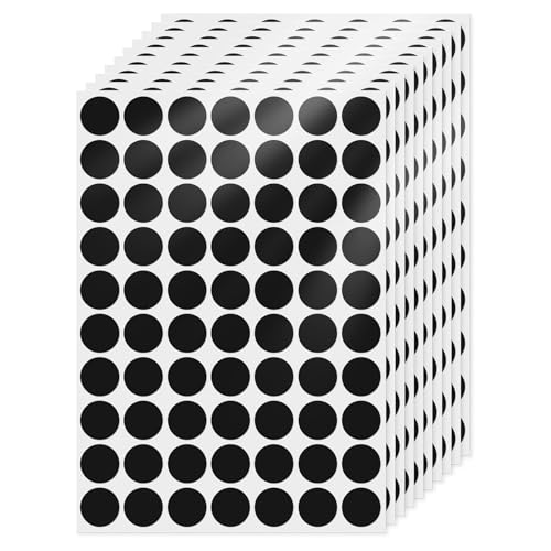 FINDAT 700 PCS Circle Stickers 34 Inch Black Vinyl Colored Dots Sticker Writable SelfAdhesive Color Code Round Labels for Student Classroom Organizing Office Inventory - Image 1