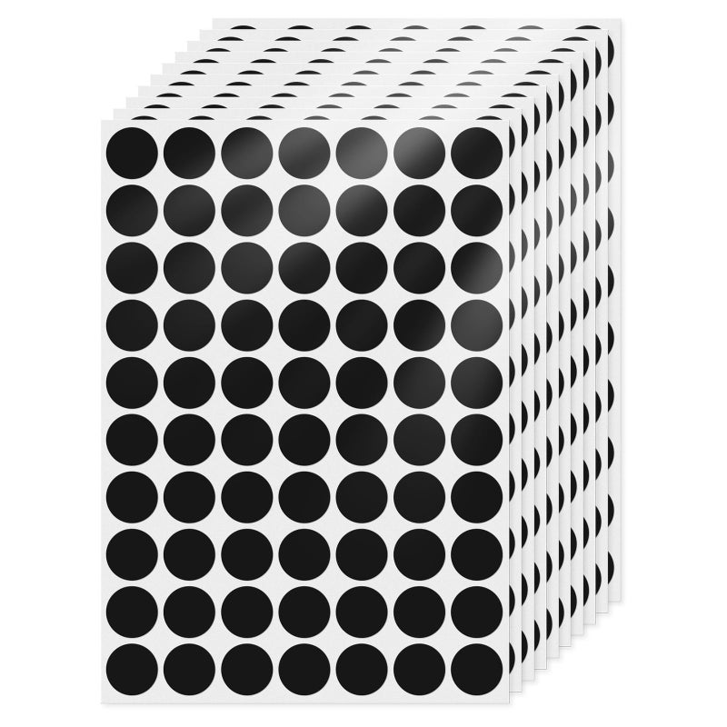 FINDAT 700 PCS Circle Stickers 34 Inch Black Vinyl Colored Dots Sticker Writable SelfAdhesive Color Code Round Labels for Student Classroom Organizing Office Inventory - Image 2