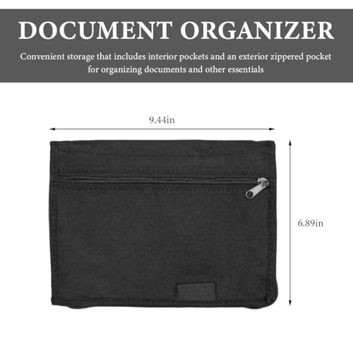 FSTURIOS Car Registration and Insurance Holder, Glove Box Compartment Document Holder Owner Manual Case, Soft Zippered Pouch Multi-Pocket Glove Bag for Auto Insurance License Cards - Image 2