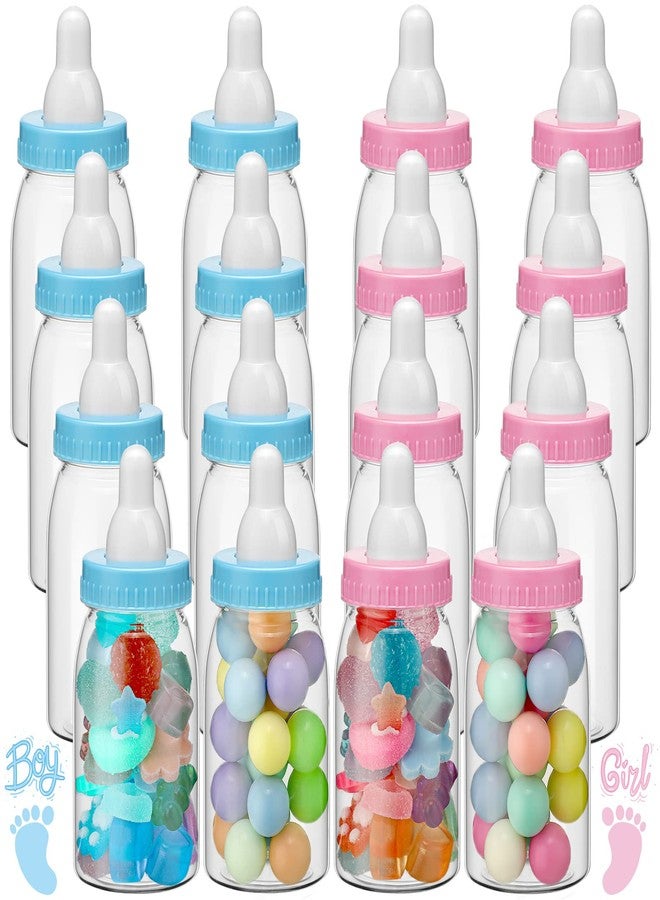 Sieral 16 Pack Candy Bottles for Baby Shower 4 Inch Mini Baby Bottle Gender Reveal Party Favors for Guests Blue Pink Candy Bottles for Boy Girl Twins Birthday Party Supplies - Image 1