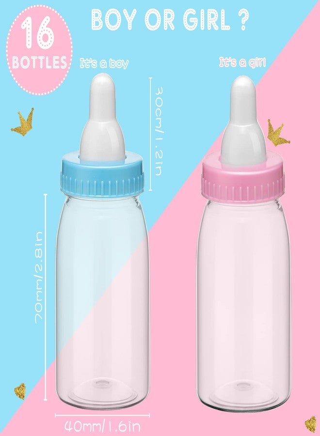 Sieral 16 Pack Candy Bottles for Baby Shower 4 Inch Mini Baby Bottle Gender Reveal Party Favors for Guests Blue Pink Candy Bottles for Boy Girl Twins Birthday Party Supplies - Image 2