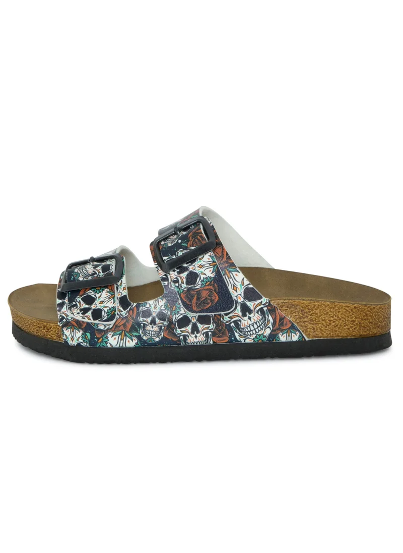 Mumka Skulls and Roses Sandals