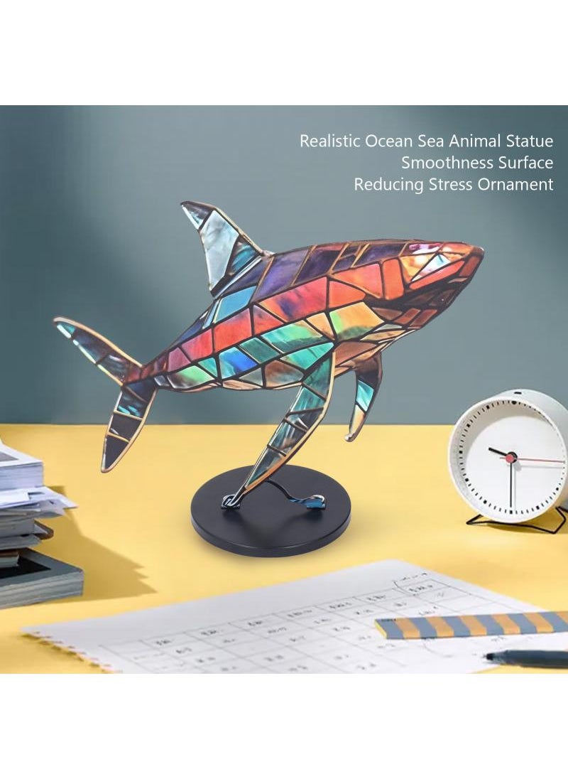 Y&D Wildlife Metal Art Base Desktop Decorations Flat Decorative Ornaments-Shark  - Image 2