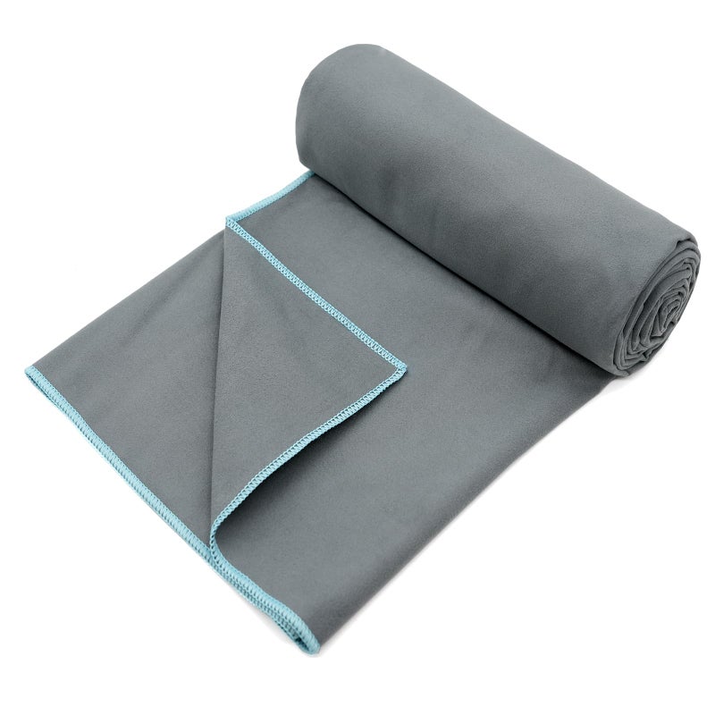 Eunzel 2 Pack Hot Yoga Towel Non-Slip Yoga Mat Towel Ultra-Absorbent Microfiber Towel for Hot Yoga, Pilatesï¼ŒBikram and Workout 26.5"x 72", Gray - Image 2