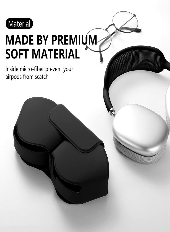 Youtec جراب Youtec لسماعات Apple AirPods Max، غطاء ذكي مزود بوضع السكون، مصنوع من جلد PU، جراب بديل أصلي لسماعات AirPods Pro Max، أسود - Image 4