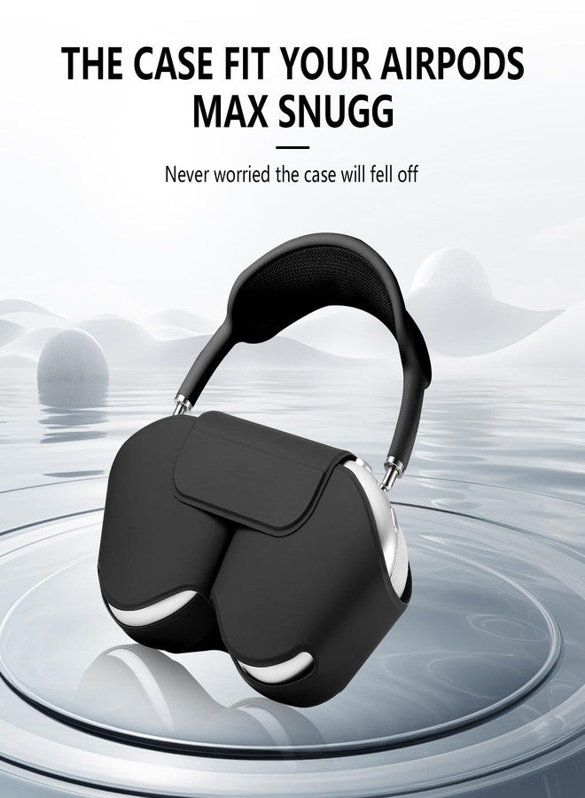 Youtec جراب Youtec لسماعات Apple AirPods Max، غطاء ذكي مزود بوضع السكون، مصنوع من جلد PU، جراب بديل أصلي لسماعات AirPods Pro Max، أسود - Image 3