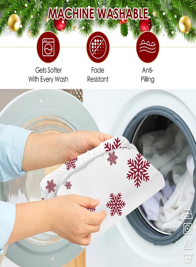YIYEA Christmas Fitted Sheet with Pillowcases, Premium Double Brushed Microfiber Fitted Bottom Sheet, 16" Deep Pocket, Ultra Soft, Shrinkage, Fade Resistant, Full Size - Image 5