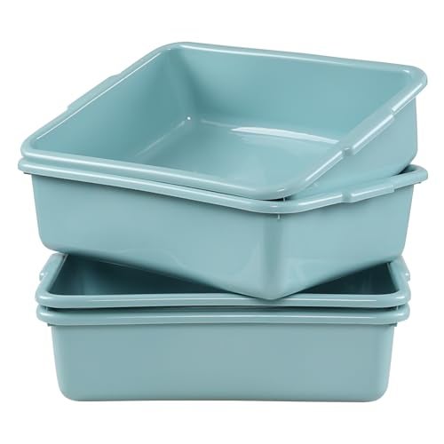 Jekiyo 4 Packs 13 L Commercial Bus Tub, Plastic Dishpan Washing Basin - Image 1