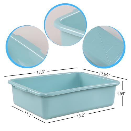 Jekiyo 4 Packs 13 L Commercial Bus Tub, Plastic Dishpan Washing Basin - Image 2