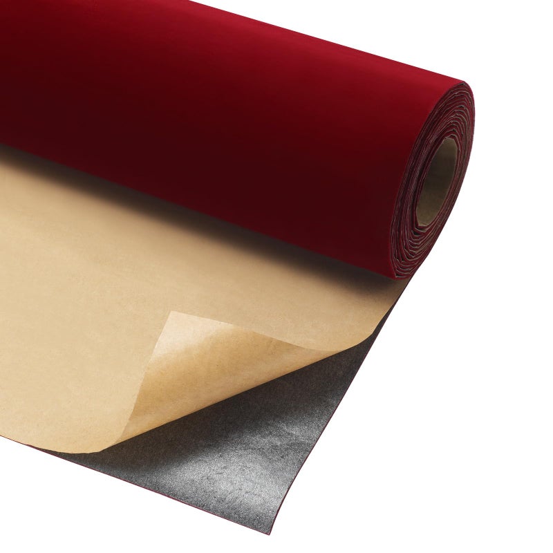117x 177 Inch Self Adhesive Velvet Drawer LinerVelvet Flock Backing Paper Liner for Jewelry Drawer DIY Velvet Fabric for Art CraftsJewelry Box Felt LinerSolid Color Felt WallpaperBurgundy