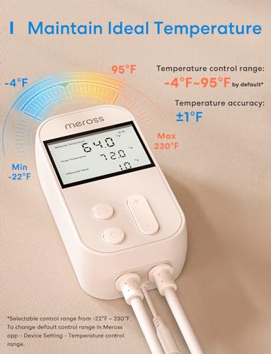 meross Smart Temperature Controller 15A 1800W, Smart Wi-Fi Thermostat Controlled Outlet Plug Works with Apple Home, Alexa, Google Home for Heating Cooling Homebrew Fermentation Reptiles Greenhouse - Image 5