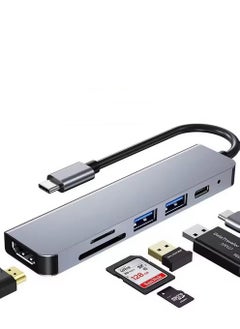 Milatech 6 in 1 USB C Hub with 100W PD Charging, Type C to HDMI 4K 30Hz Adapter, USB Hub 3.0 5Gbps Data Transfer Ports, Compatible for MacBook Pro/Air 2023 M2/M1, iPad Pro/Air, HP, Dell, ASUS, Lenovo, etc  - Image 1