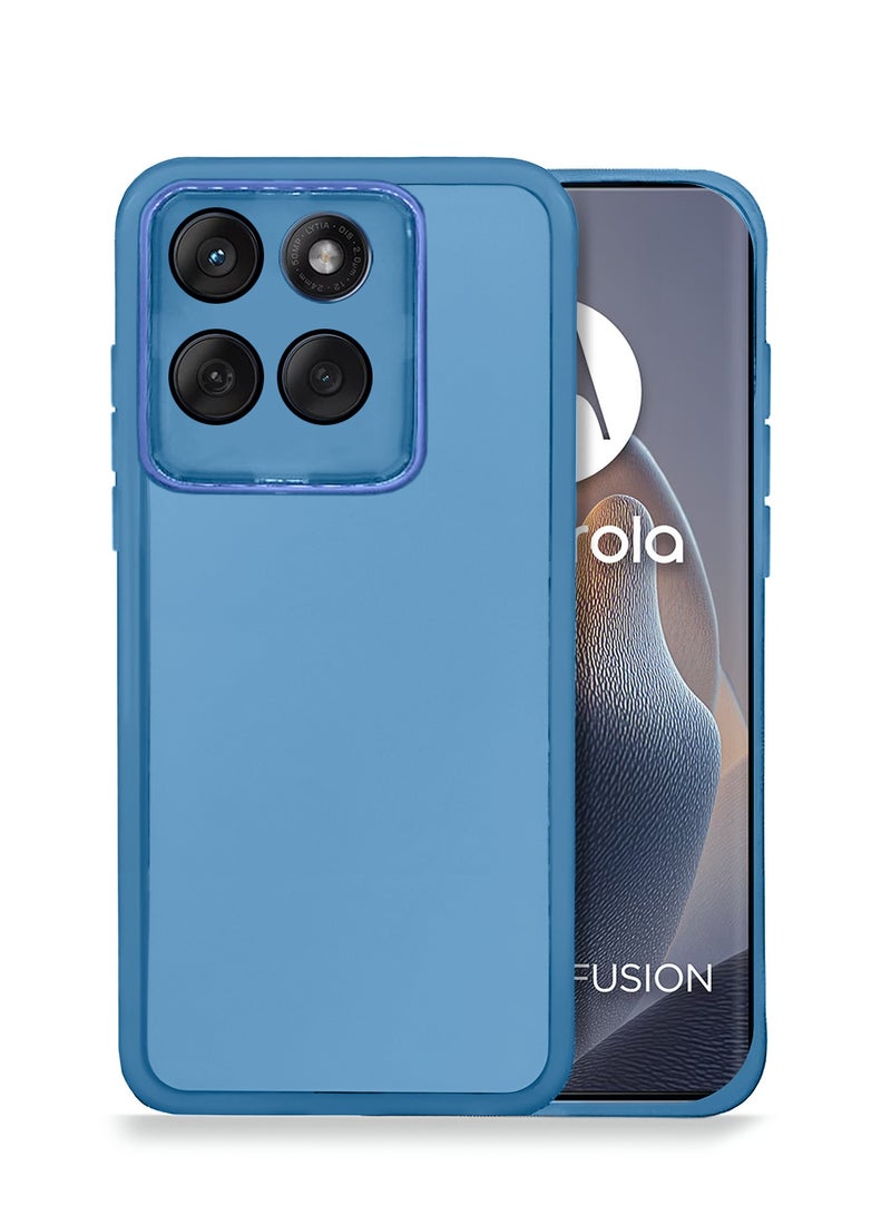 دبليو تيك غطاء خلفي أنيق مع حماية كاميرا من السيليكون الشفاف الناعم بسمكٍ أقل لهاتف موتورولا إيدج 60 / موتورولا إيدج 60 فيوجن 5G 2025 - أزرق - Image 1