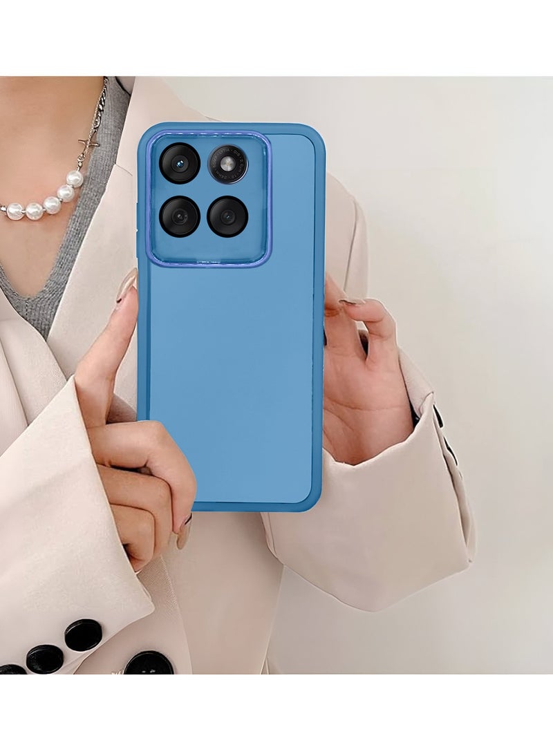 دبليو تيك غطاء خلفي أنيق مع حماية كاميرا من السيليكون الشفاف الناعم بسمكٍ أقل لهاتف موتورولا إيدج 60 / موتورولا إيدج 60 فيوجن 5G 2025 - أزرق - Image 4