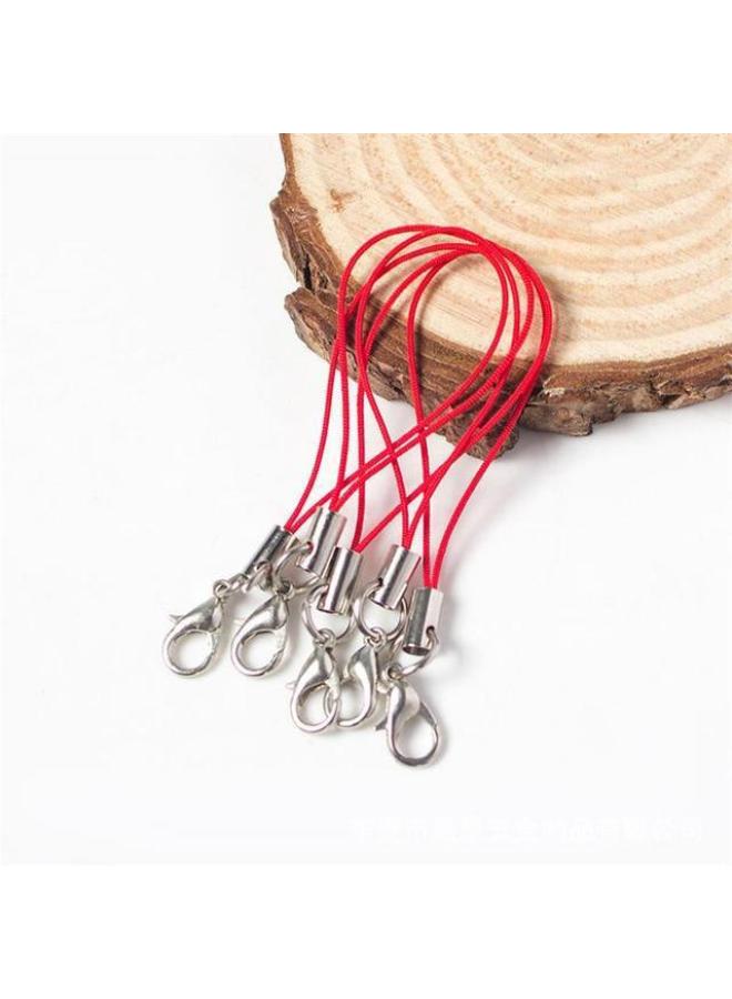 Electroplated Lobster Buckle Mobile Phone Rope Diy Handmade Accessories Mobile Phone Rope Mobile Phone Lanyard Black Rope Mobile Phone Rope Pendant Wholesale-Specifications:Red