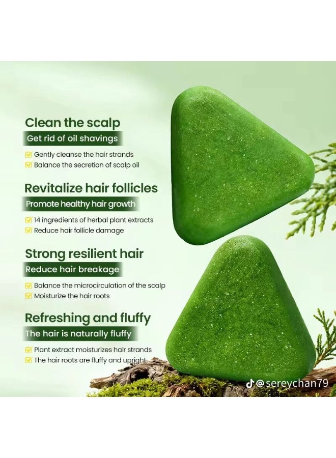 Greenlem Usman Grass Black Hair Nourishing Shampoo Soap 120g – Handmade, Strengthens Hair, Prevents Hair Fall, Softens, Adds Natural Shine, Protects Scalp & Promotes Healthy, Fluffy Hair - Image 2