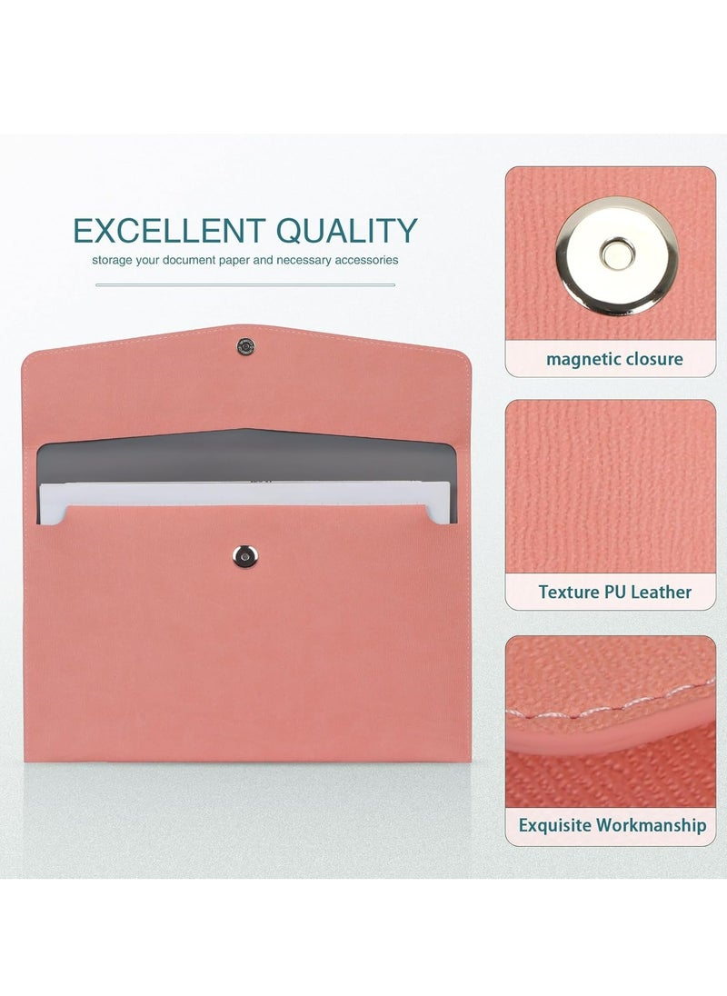 Oasisgalore PU Leather A4 File Folder,Document Holder,Waterproof Portfolio Envelope Folder Case with Snap, Envelope Flat Document Organizer  - Image 4