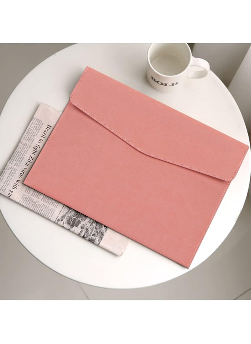 PU Leather A4 File Folder,Document Holder,Waterproof Portfolio Envelope Folder Case with Snap, Envelope Flat Document Organizer