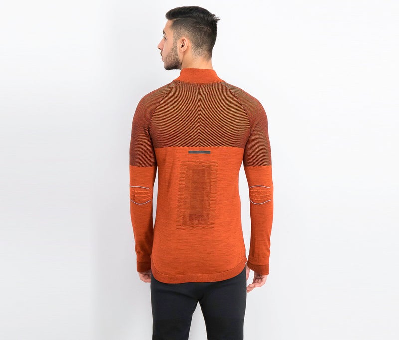 Adidas Men Climaheat Primeknit Running Sweatshirt, Energy and Black - Image 2