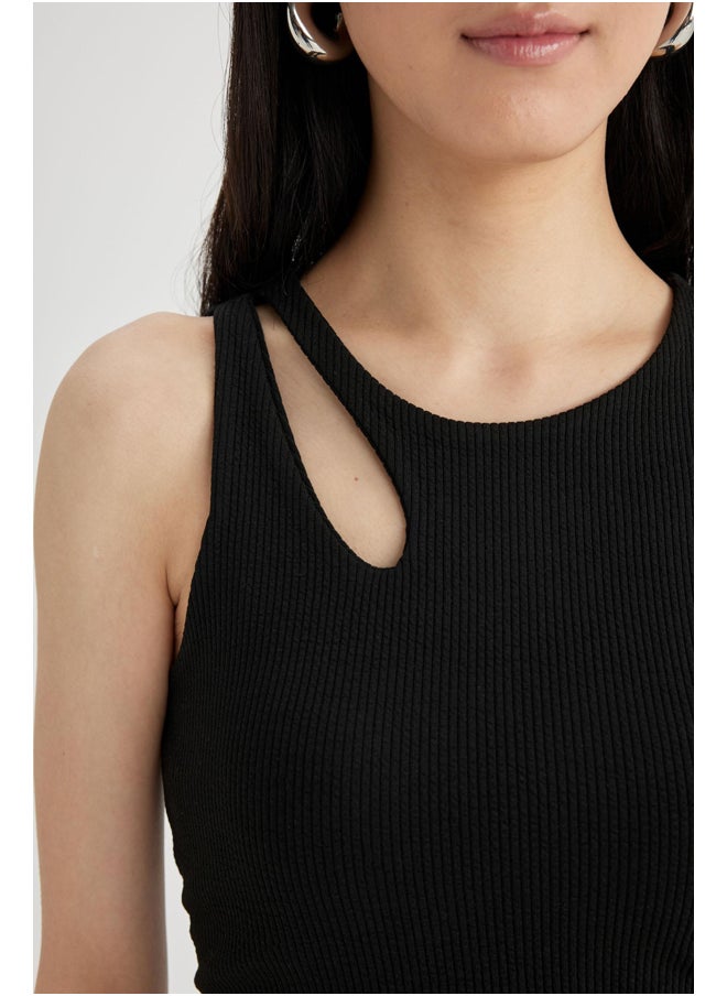 DeFacto - Woman Smart Casual Slim Fit Crew Neck Knitted Top - Image 1