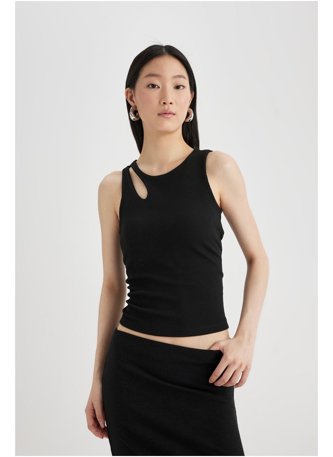DeFacto - Woman Smart Casual Slim Fit Crew Neck Knitted Top - Image 1