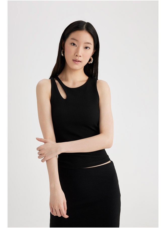 DeFacto - Woman Smart Casual Slim Fit Crew Neck Knitted Top - Image 1