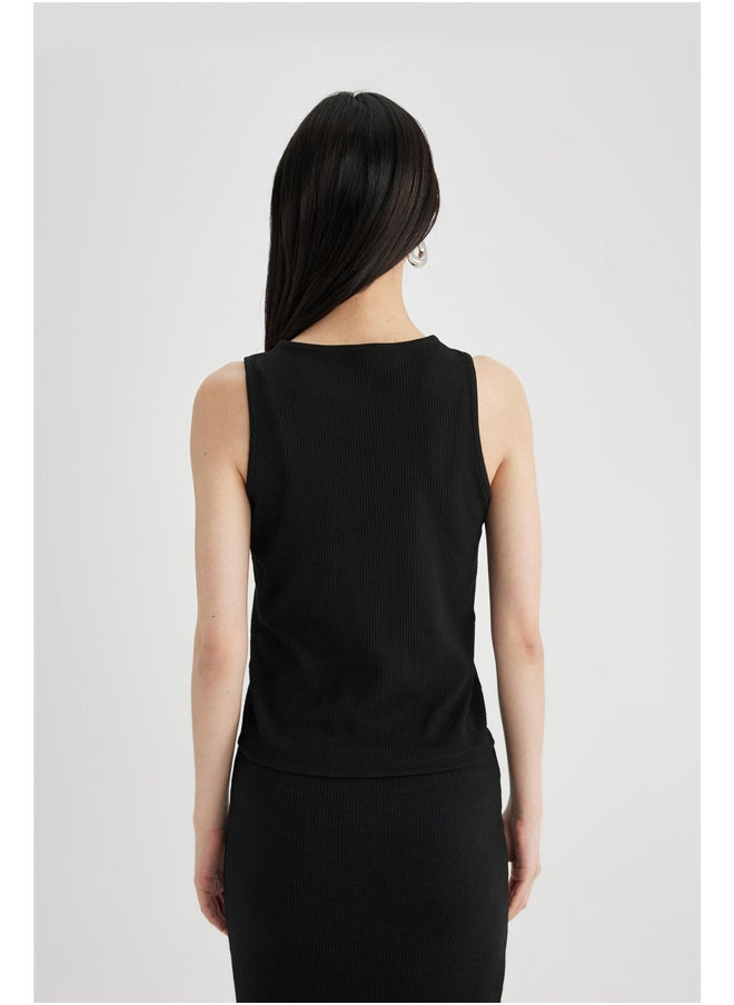 DeFacto - Woman Smart Casual Slim Fit Crew Neck Knitted Top - Image 1