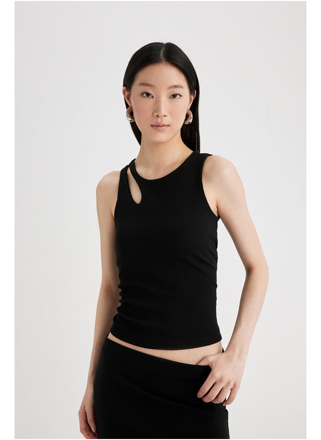 DeFacto - Woman Smart Casual Slim Fit Crew Neck Knitted Top - Image 1