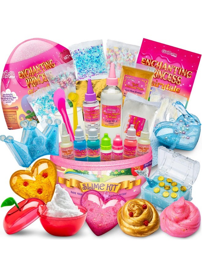 GirlZone - Enchanting Princess Fairytale Diy Slime Kit, Slime Kit For Girls Ages 8-12 With 42 Pieces To Make Princess Slime For Kids & Slime For Girls, Ideal Thanksgiving Gift For Kids - Image 1