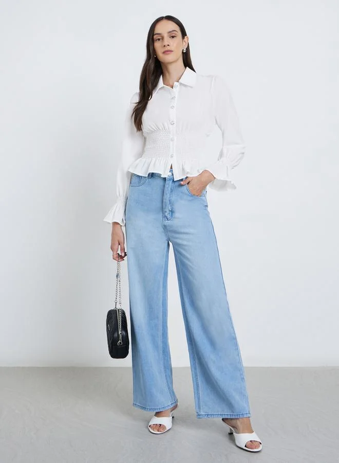 Styli Styli Women Shirred Waist Detail Shirt