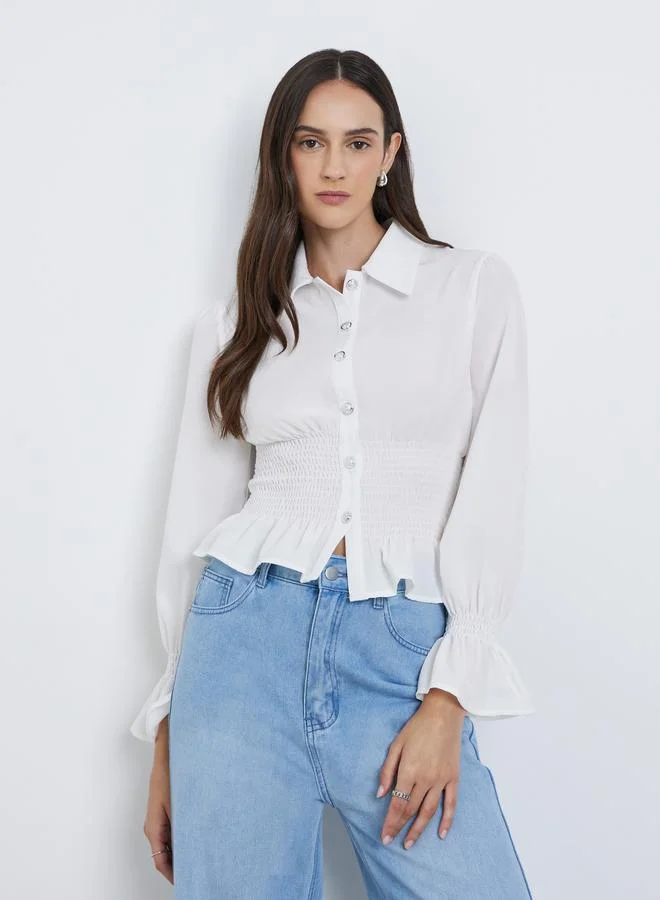 Styli Styli Women Shirred Waist Detail Shirt