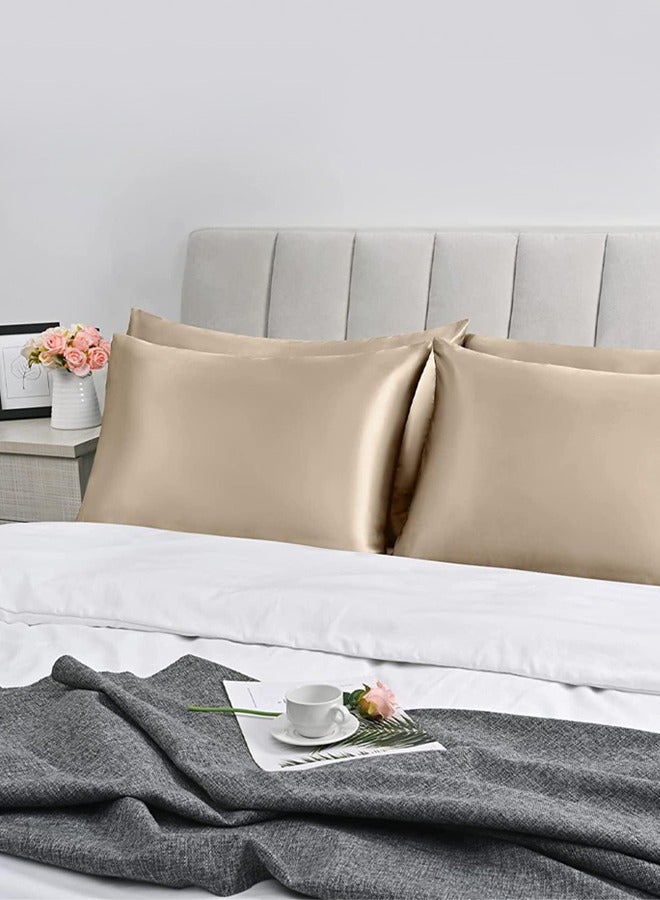 2PCS Satin Pillowcase for Hair and Skin-Soft  Silky Pillow Covers for Sleeping-Satin Pillow Covers with Envelope Closure - Image 2