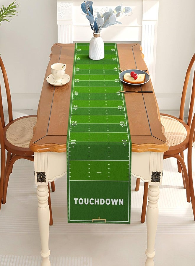 Pudodo Football Field Table Runner Touchdown Game Day Tablecloth Football Theme Birthday Party Kitchen Dinning Home Decoration (13" x 72") - Image 3
