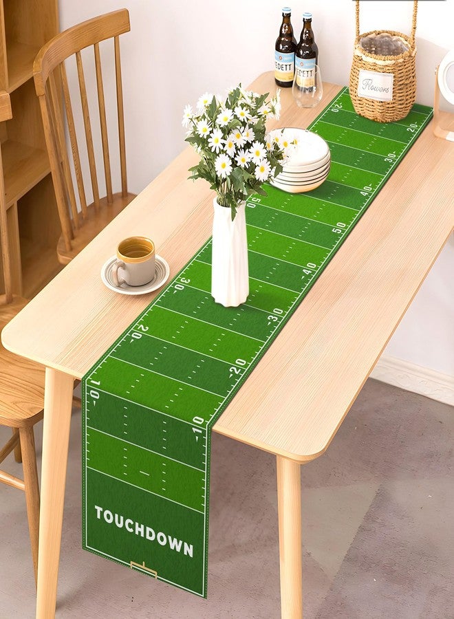 Pudodo Football Field Table Runner Touchdown Game Day Tablecloth Football Theme Birthday Party Kitchen Dinning Home Decoration (13" x 72") - Image 2