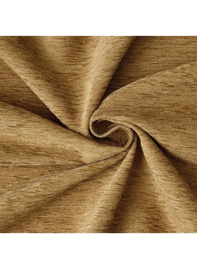 Encasa XO قماش شنيلا فاخر من إنكاسا XO بالمتر عرض 54 بوصة | 220 غرام لكل متر مربع و 155 خيط | مثالي للستائر، الوسائد، التنجيد، الحقائب | 1 متر متعدد | ذهبي، سادة - Image 1