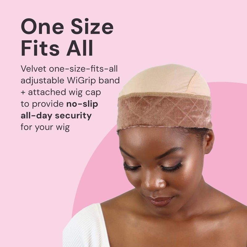 MILANO COLLECTION Ultimate Comfort GripCap, All-In-One Under Wig Cap for Women, Comfort Anti Slip Wig Band With Adjustable Closure, Nude, 1 Pack - Image 2