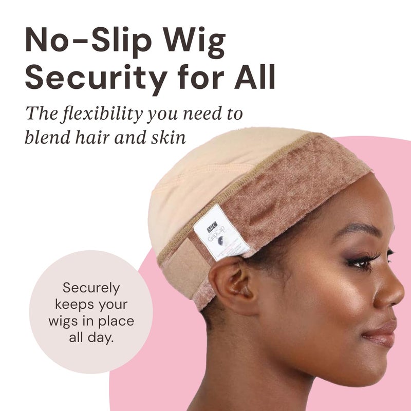 MILANO COLLECTION Ultimate Comfort GripCap, All-In-One Under Wig Cap for Women, Comfort Anti Slip Wig Band With Adjustable Closure, Nude, 1 Pack - Image 5